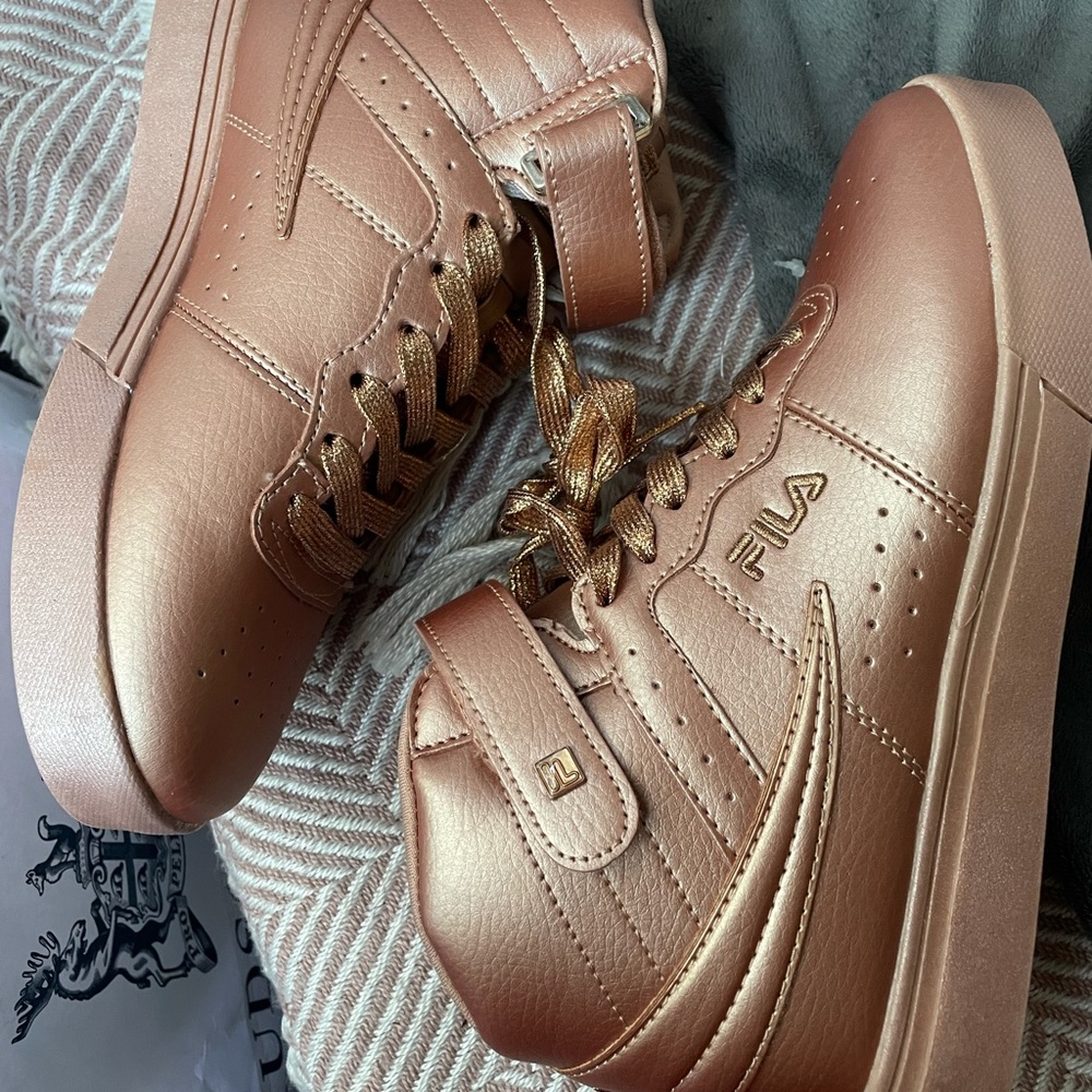SOLD! FILA Metallic Rose Gold High Tops brand New